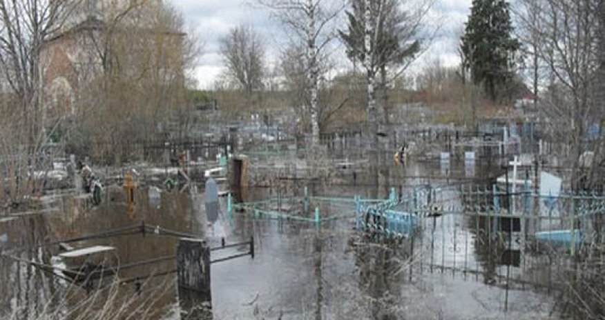 Кладбище залило сточными водами