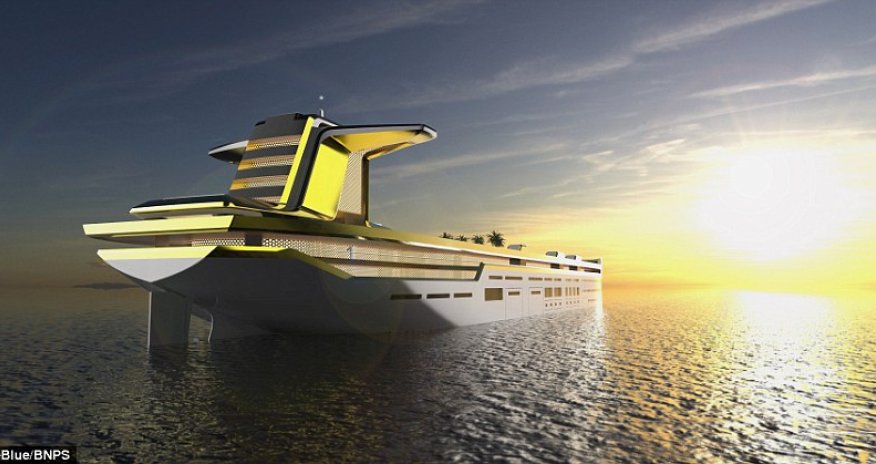 Gold superyacht the size of an OIL TANKER