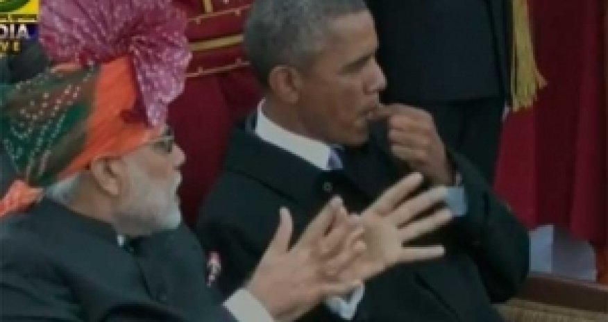 Obamanın saqqızı qalmaqal yaratdı - Video
