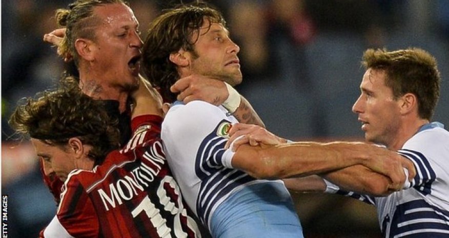 Philippe Mexes: Milan defender sent off amid Serie A brawl