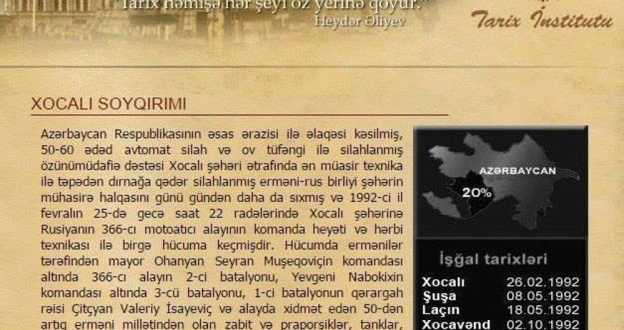 Грубая ошибка Института истории НАНА