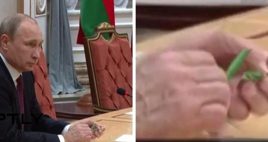 Poroşenkoyla görüşdə Putin qələmi qırdı