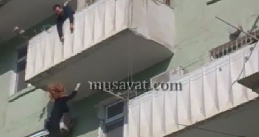 Bakıda qadın 5-ci mərtəbədən belə yıxıldı – VİDEO