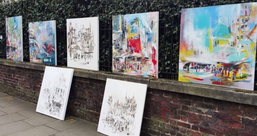 Açıq səma altında rəsm sərgisi  - REPORTAJ