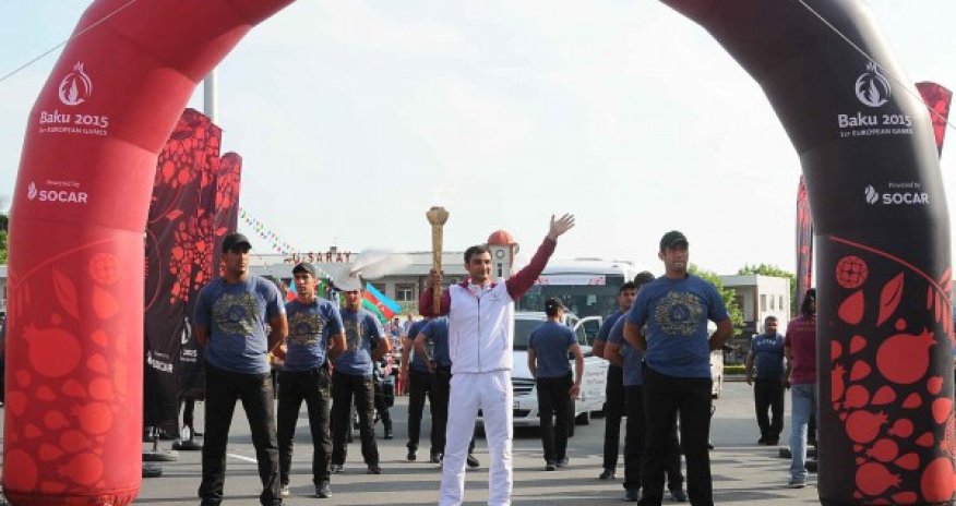 European Games flame lit up in Zagatala