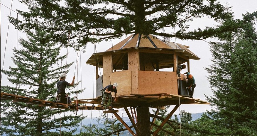 Treehouse has its own skatepark, a wood-fired tub and was built for $170,000