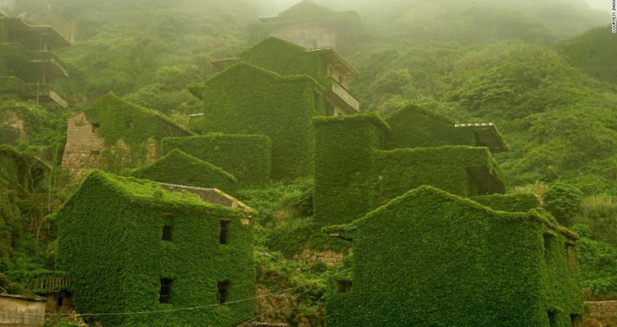 Abandoned Chinese village swallowed by vines