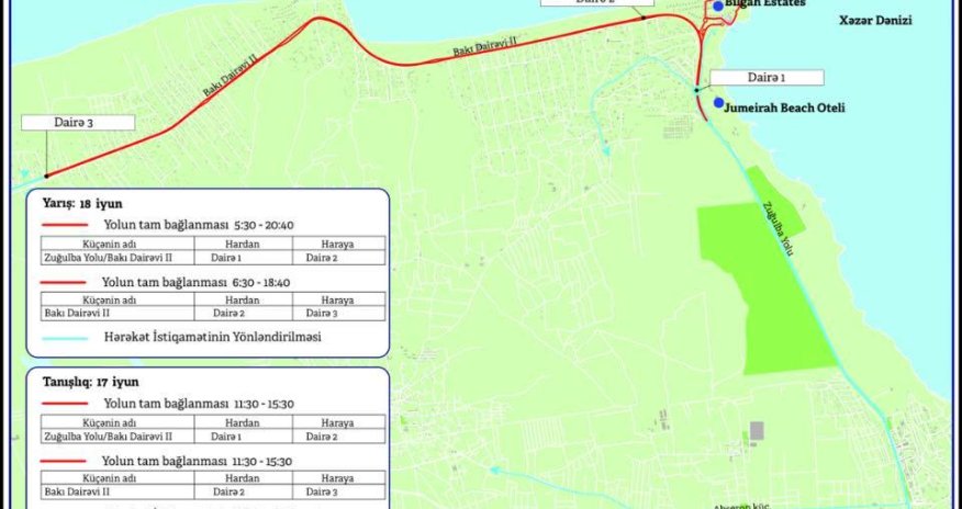 Velosiped yarışı zamanı bağlanacaq yollar - SİYAHI