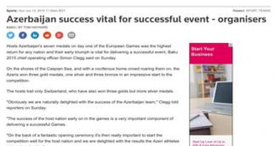 Reuters highlights Azerbaijani athletes’ success in first European Games