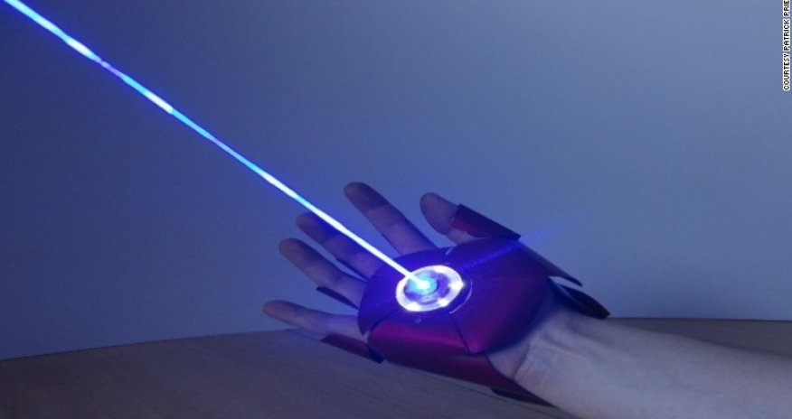 Movie buff creates real-life, laser-firing Iron Man glove