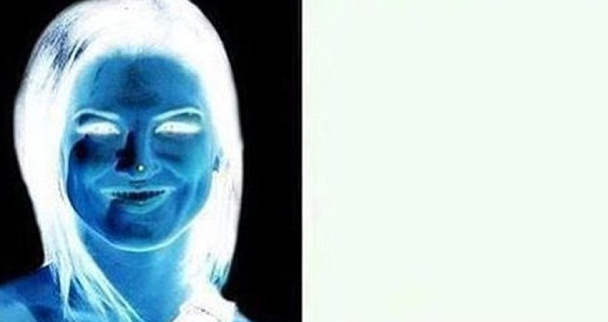 The bizarre optical illusion which paints a brunette woman on a blank canvas