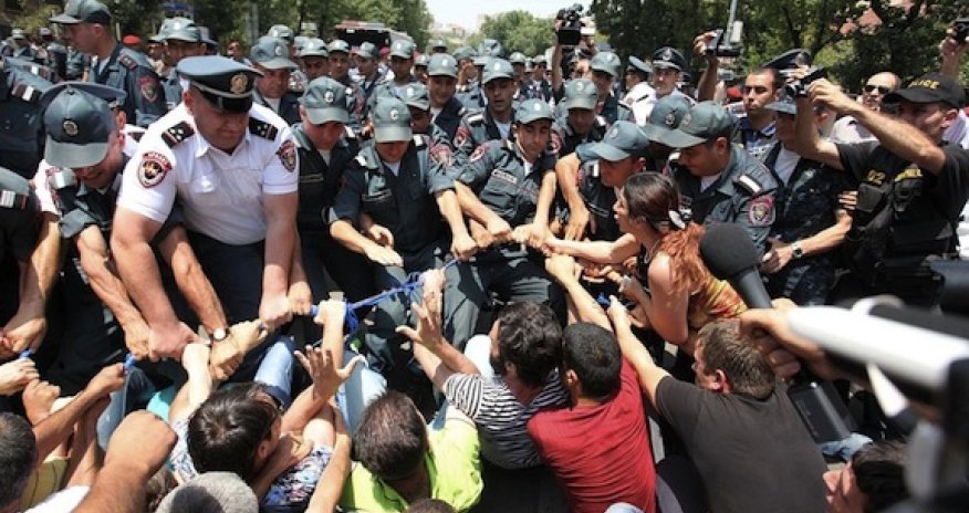 Police disperse Yerevan protests, detain young activists