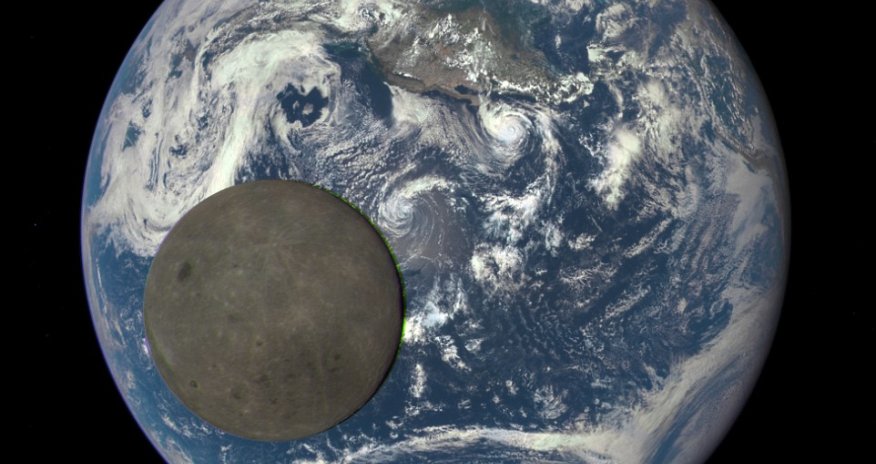 Space telescope catches the moon crossing the Earth from the 'dark side'