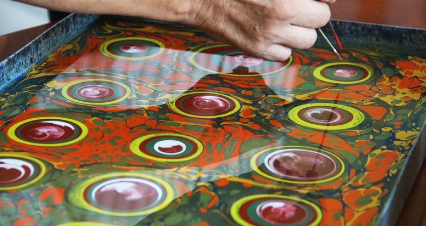 Bakıda ebru sənəti üzrə kurslar açıldı - FOTOLAR