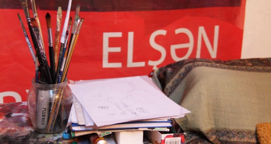 Bir gün rəssam emalatxanasında... - FOTOLAR