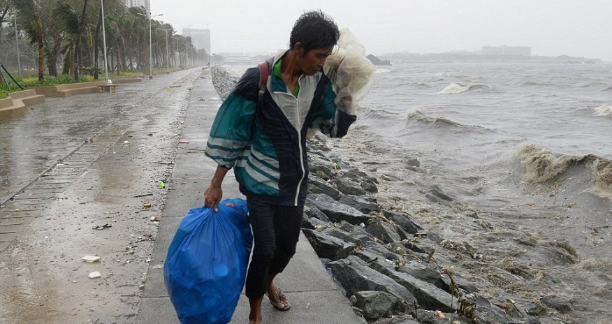 Typhoon ploughs into Philippines killing two people and leaving 23,000 more without homes