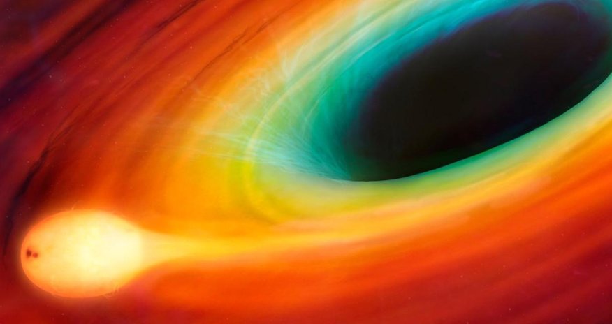 Watch a black hole pull a star to piece