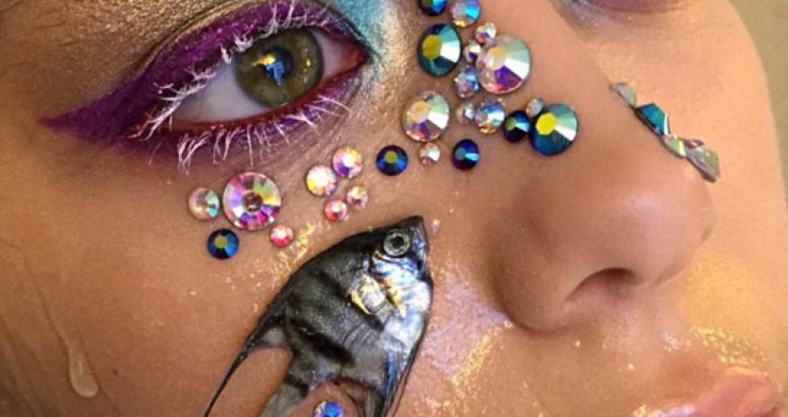 Russian makeup artist sparks outrage after using DEAD fish on models' faces