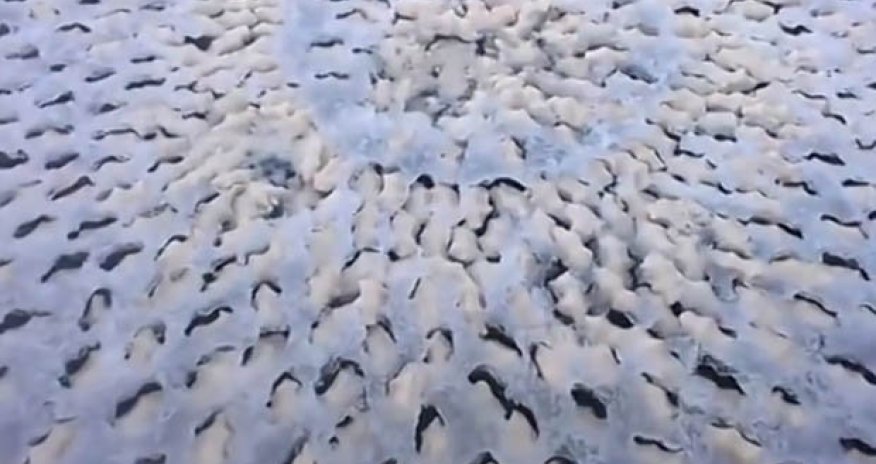 Lads discover bizarre 'alien egg' circle on surface of frozen lake