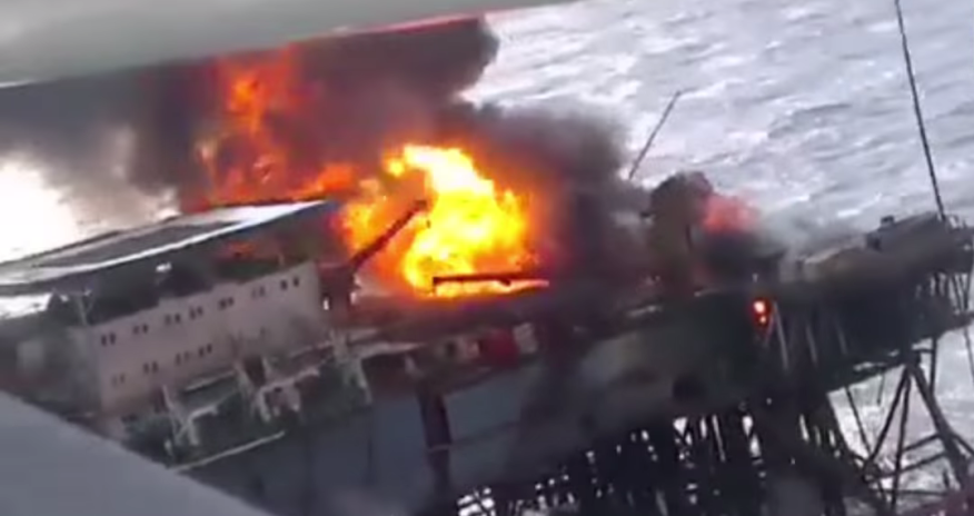 SOCAR denies reports of oil spill in Caspian after rig fire