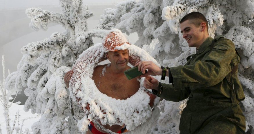 In pictures: Taking the plunge at -30C