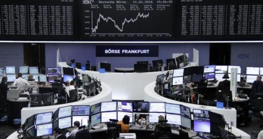 U.S. shares tumble; Brent crude slips below $30