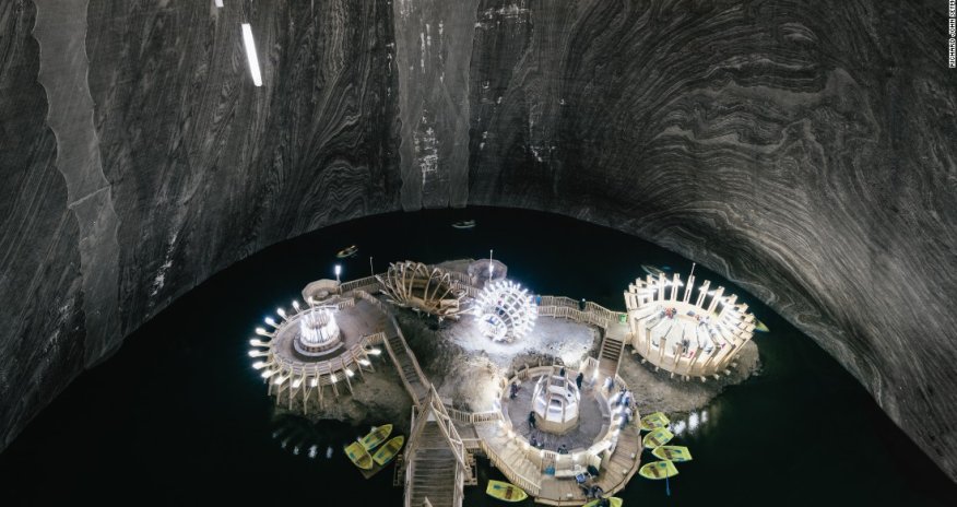 Stunning views from inside Transylvania's subterranean theme park