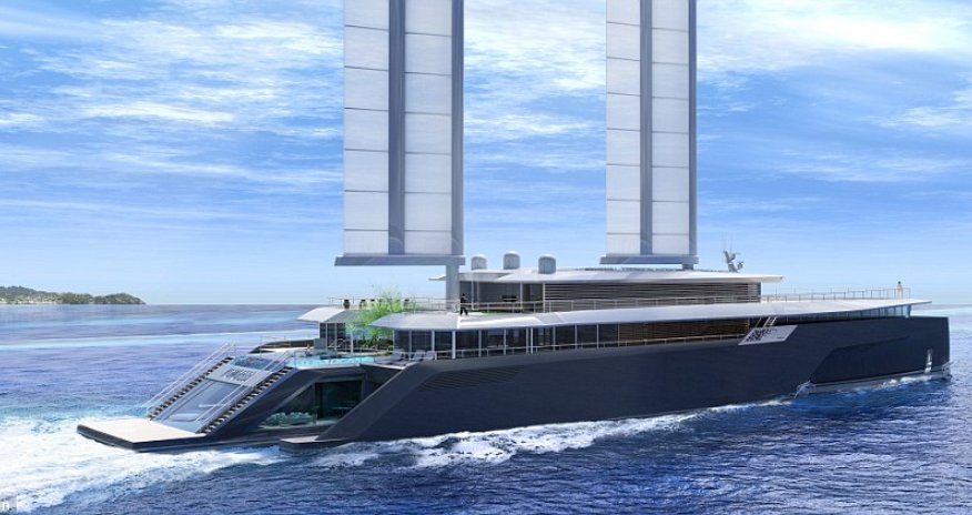 Gone with the wind: Hybrid superyacht