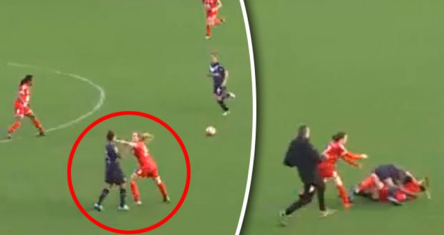 Women's match erupts in violence
