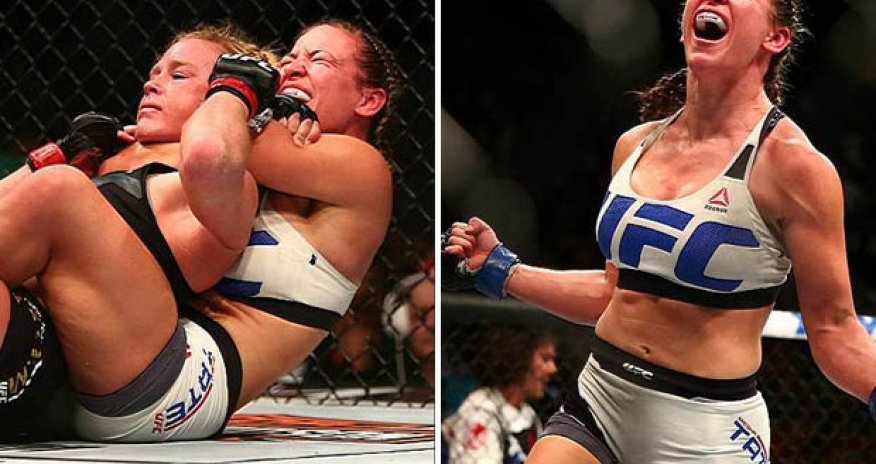 Miesha Tate CHOKES Holly Holm unconscious for UFC crown