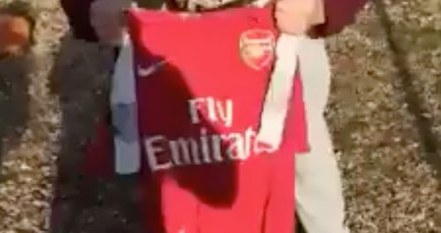 Fan burns Arsenal shirt and calls for Arsene Wenger sacking