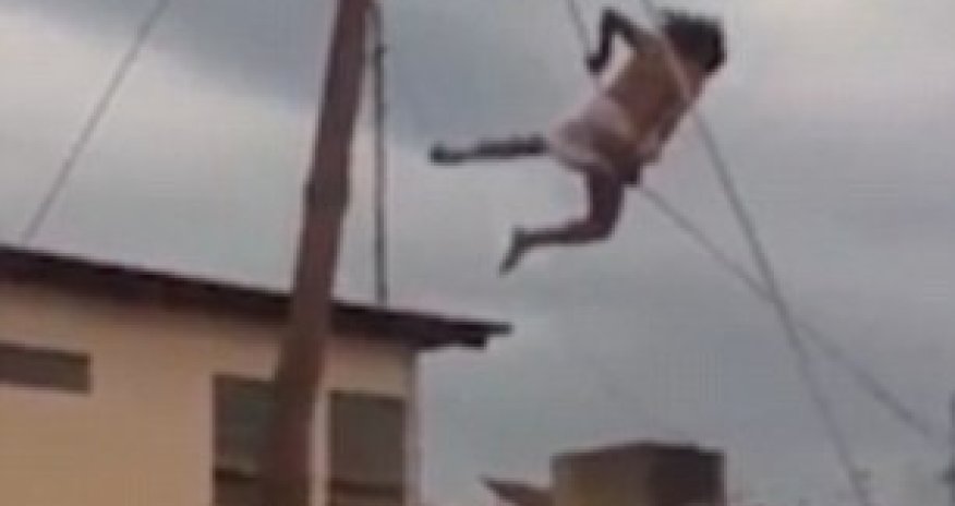 Jesus falls 13ft off a cross during crucifixion reenactment in Guatemala