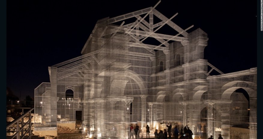 Artist Edoardo Tresoldi creates a phantom church in Italy's Puglia