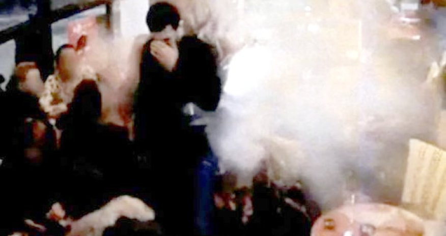 Moment Paris attacker detonates suicide bomb caught on CCTV