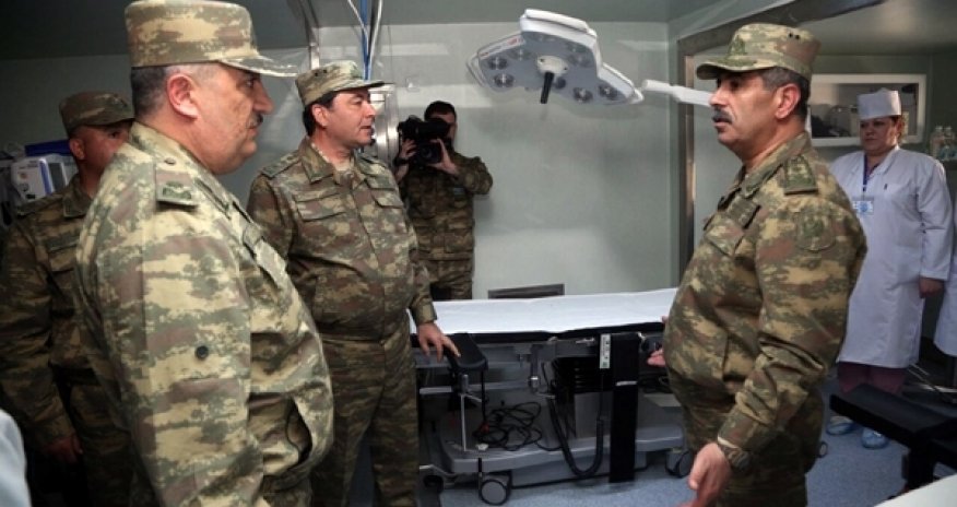 Azerbaijani military leadership oversees the mobile field hospital on frontline