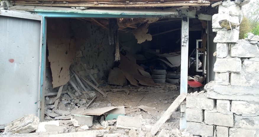 30 houses destroyed in  Aghdam by Armenian artillery fire
