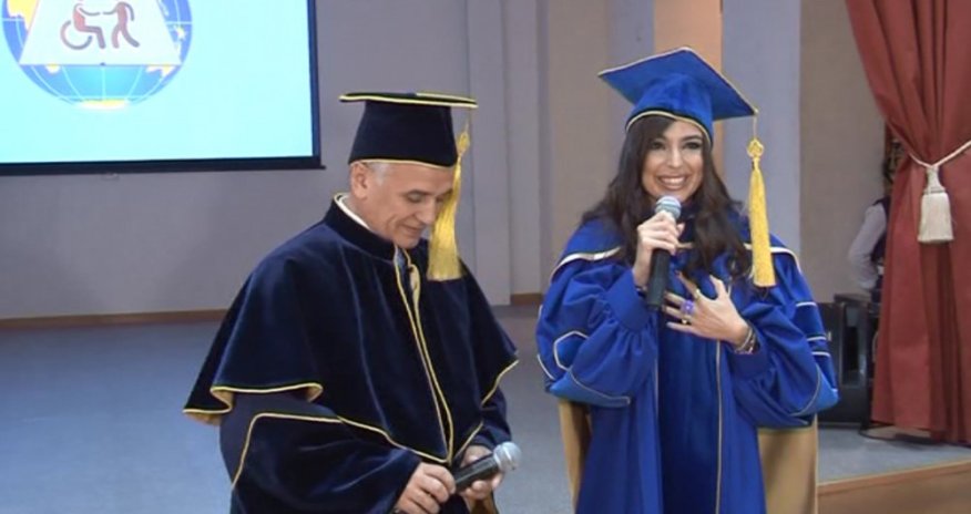 Leyla Aliyeva was awarded the diploma of Honorary Professor of Moscow State University of Humanities and Economics