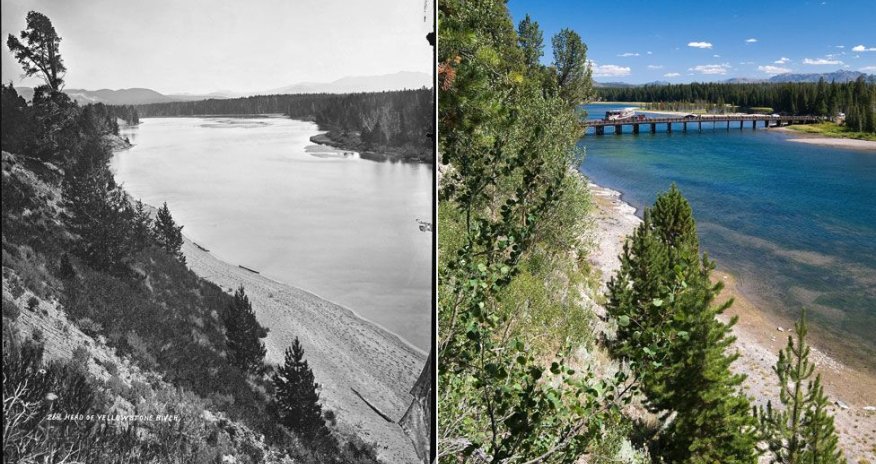 Yellowstone National Park in 1871 and today