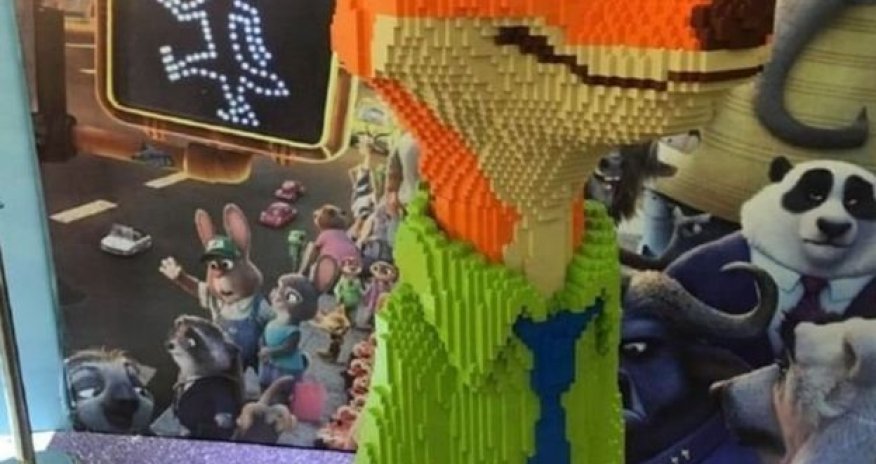 Boy reduces £10,000 Lego statue to rubble