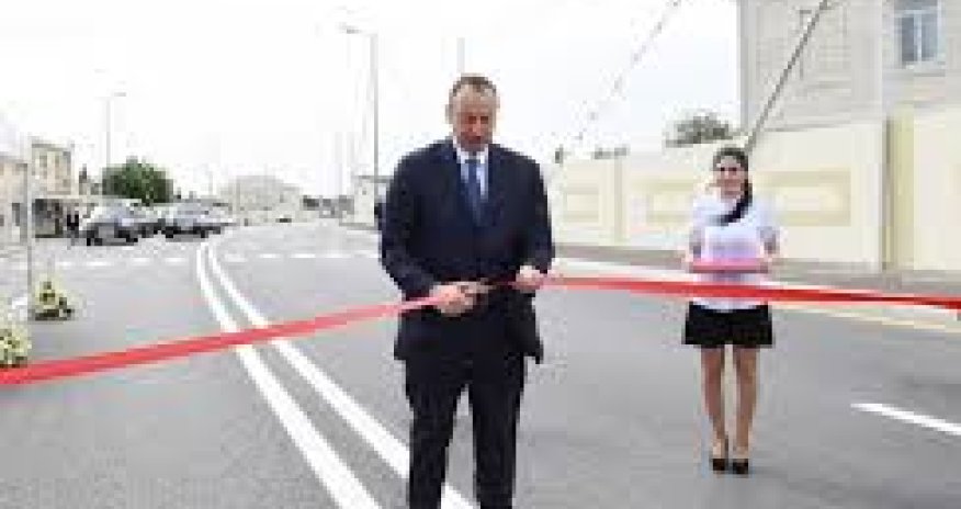  Ilham Aliyev attended the opening of newly reconstructed  highway