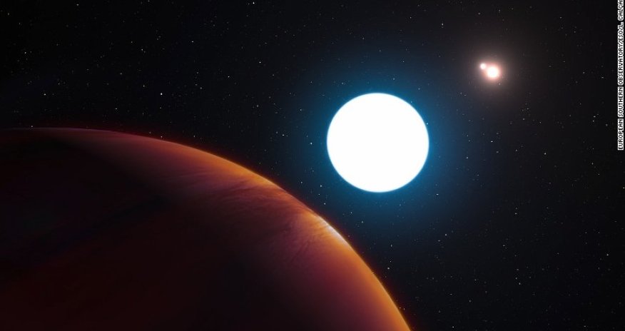 Planet discovered orbiting three suns