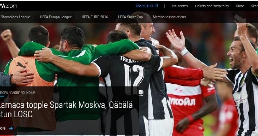 “Qəbələ” UEFA-nın manşetində