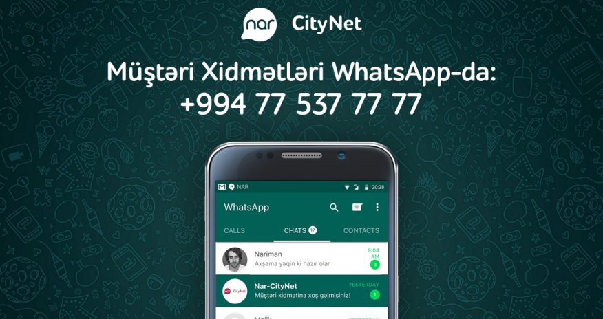 Nar-CityNet has presented customer care service over WhatsApp