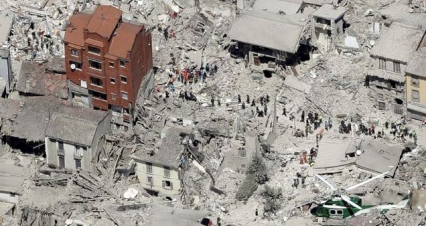 Aerial shots of earthquake-hit Italy