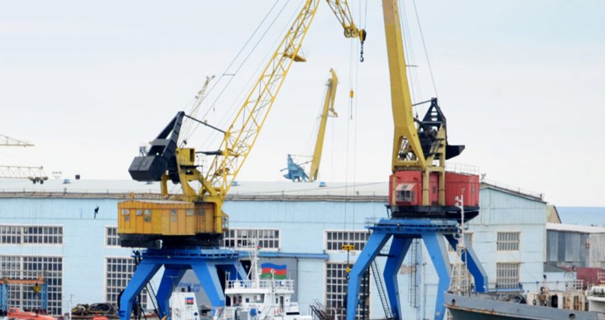 Azerbaijan Caspian Shipping floating repair station on overhaul