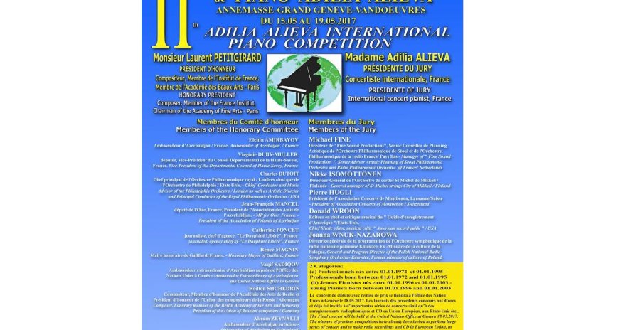 Fransada azərbaycanlı pianoçunun adına müsabiqə