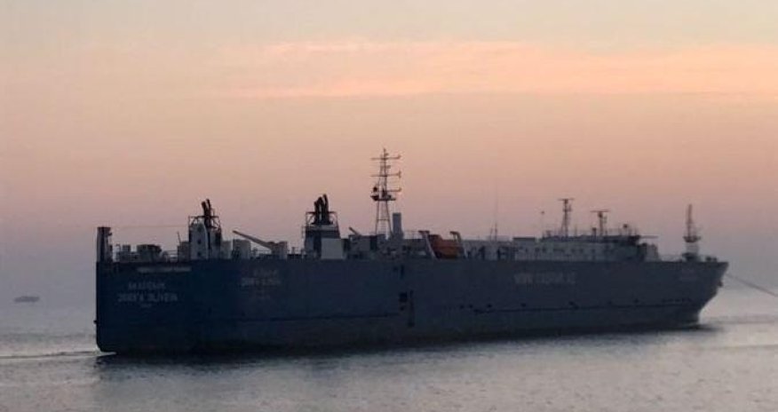 Azerbaijani ferry prepares for safe mooring after smoke appears in engine room