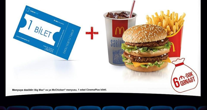 McDonald's Azərbaycan və CinemaPlus kinoteatrlar şəbəkəsi birgə aksiyaya yenidən start verdilər