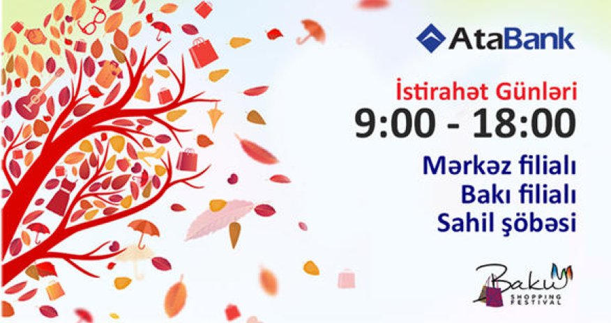 Branches of AtaBank OJSC will work seven days a week