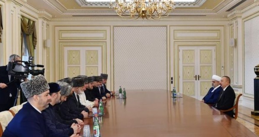 Müsəlman din xadimləri İlham Əliyevin qəbulunda